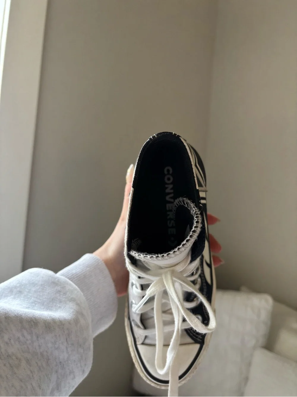 Converse Chuck Taylor All Star Lift Platform Moto “Pale Putty” Rare High Tops - Picture 6 of 6
